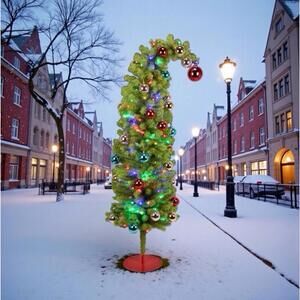 🎄🎄GRINCH 72 IN FREESTANDING CHRISTMAS TREE YARD DECOR W MULTICOLOR LED LIGHTS